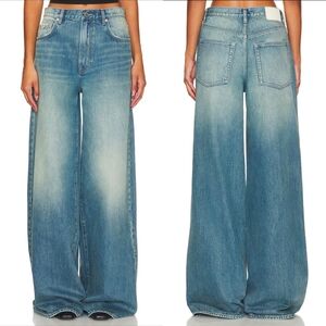 GRLFRND Luna Mid Rise Baggy Wide Leg Jeans Size 24